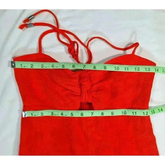 ANTHROPOLOGIE ELEVENSES Orange Tropicale One Piece Halter Jumpsuit Sz 00 NWT - Picture 5 of 9